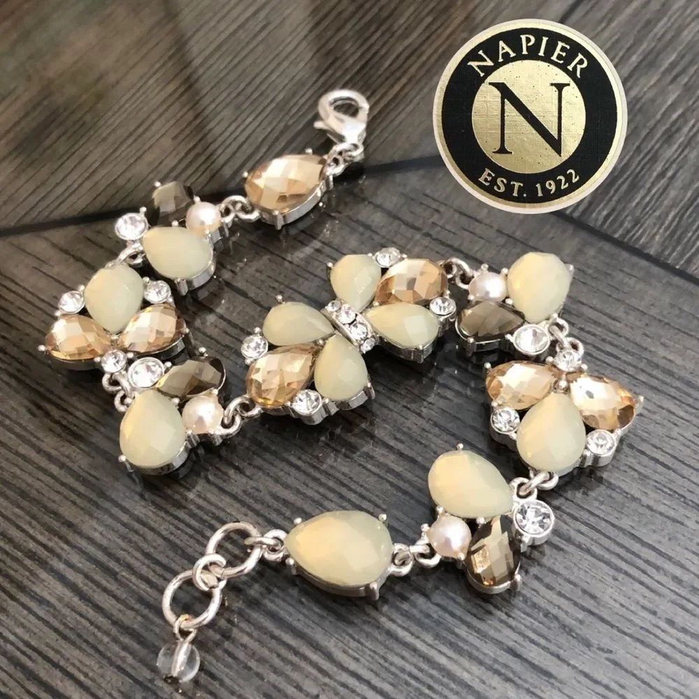 Napier Rhinestone & Gem Bracelet